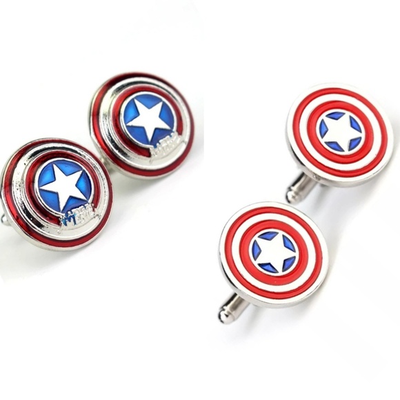 Captain America Shield Cuff Links - Picture 1 of 5